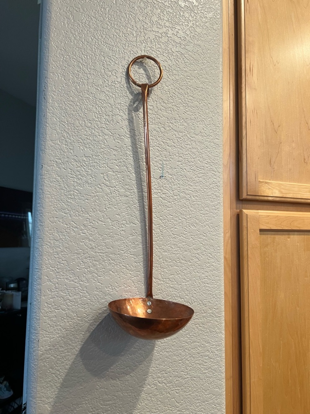 Vintage Copper Hanging Ladle functional Wall Decor - Rustic Copper Finish